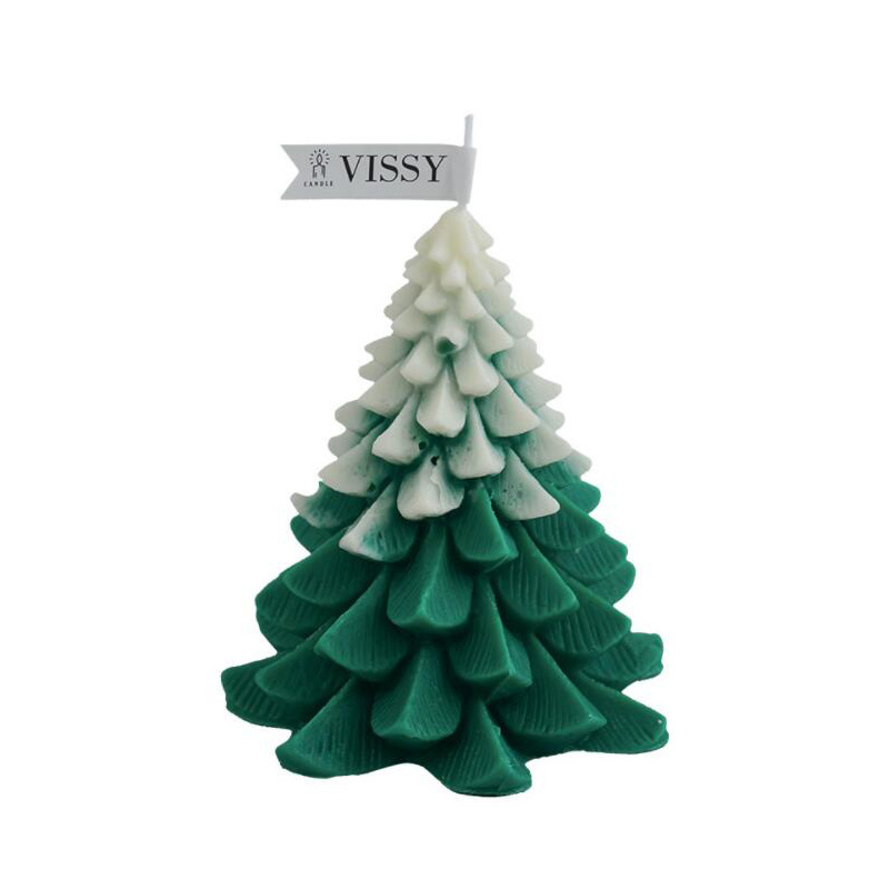 Hot Seller Candle Christmas Tree Shape Christmas Candle Decoration Handmade Candles