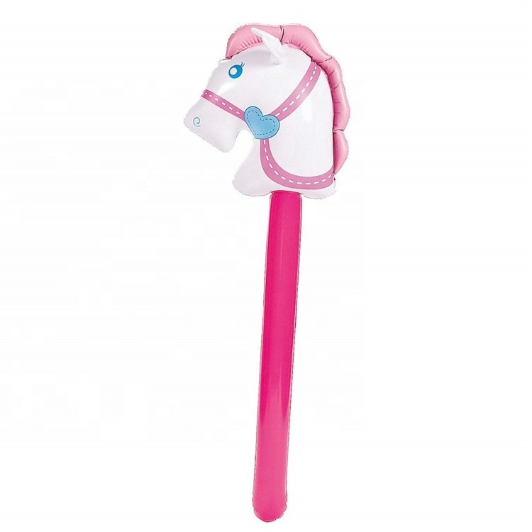 Stick funny horse inflatable pvc stick toy for kids birthday party