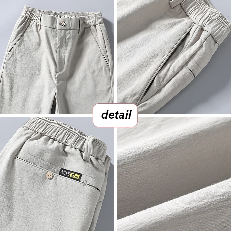 Spring Slim Straight Breathable Stretch Classic Trousers Men Casual Khaki Pant For Men