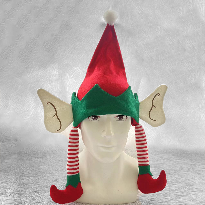 Funny Irish Festival Elf Ear Christmas Hat With Long Legs