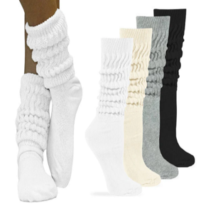 Fashion Vintage Knit Heavy Thick Ribbed Womens Cotton Slouch Socks