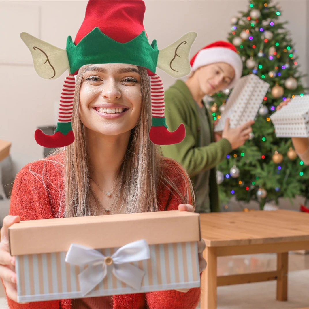 Funny Irish Festival Elf Ear Christmas Hat With Long Legs