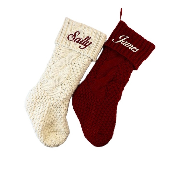 2024 Cozy Chunky Cable Knit Christmas Stockings