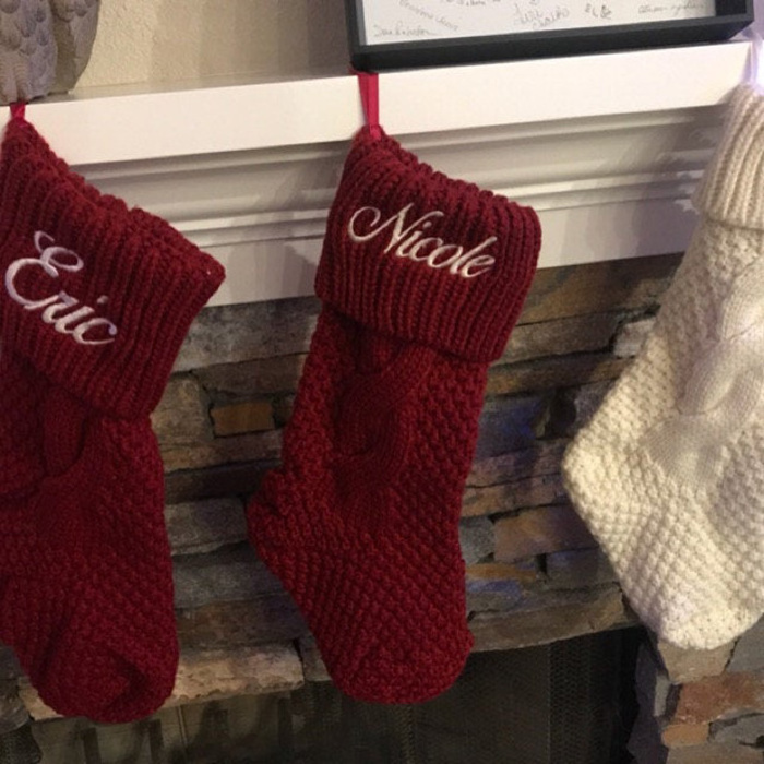 2024 Cozy Chunky Cable Knit Christmas Stockings