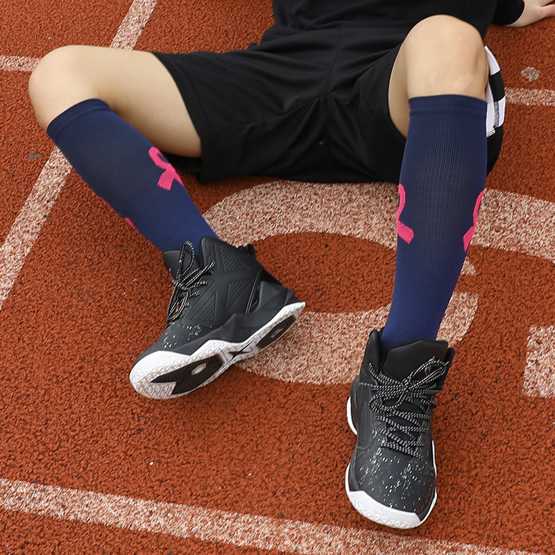 High Quality Breast Cancer Awareness Compression Socks Pink Ribbon Softball Soccer Football Women Socks