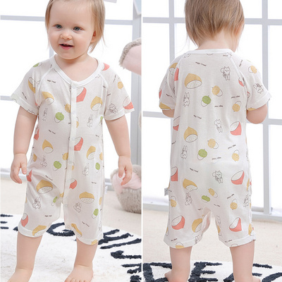 Summer Thin Short Sleeve Baby Sleeping Bag Cool Comfortable Newborn Clothes Natural Bamboo Rompers