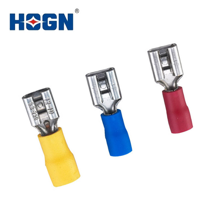 HOGN FDD Pure Copper Electrical Crimp Insulated Female Cable Terminal Lug Cable End Terminals