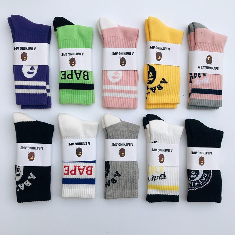 Bape High Quality sock Basketball skateboard trendy brand Bape Ape socks Bape stockings hose for women men unisex teens