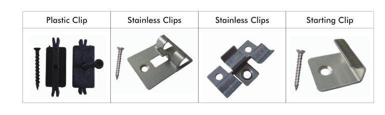 outdoor garden wpc decking Stainless steel clips