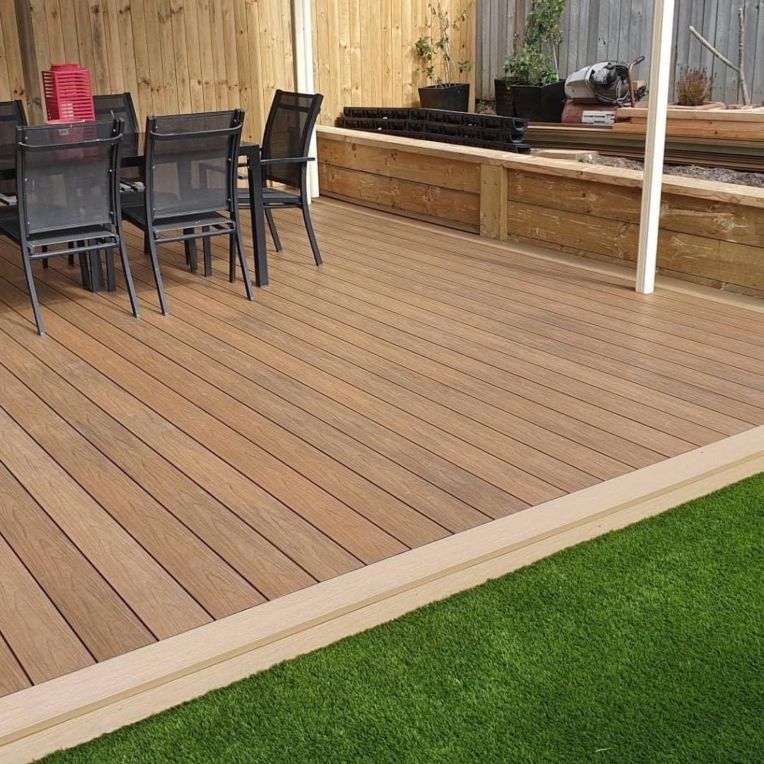 WPC garden terrace two color and mixed color decking/ Wood plastic composite wpc decking