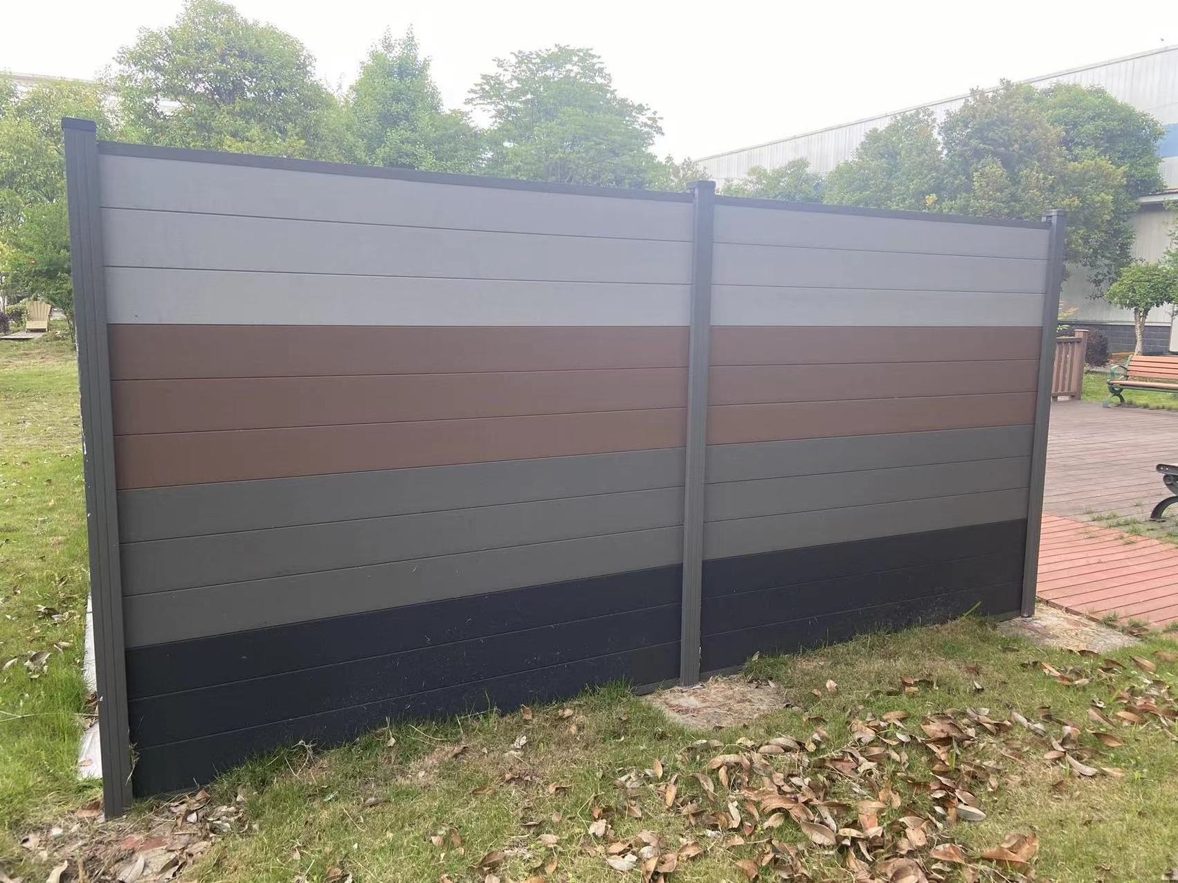 Ultra Low Maintenance Co-extrusion Wpc Composite Fence Panel Metal Aluminum Plastic Garden Fence 8 Standard Colors