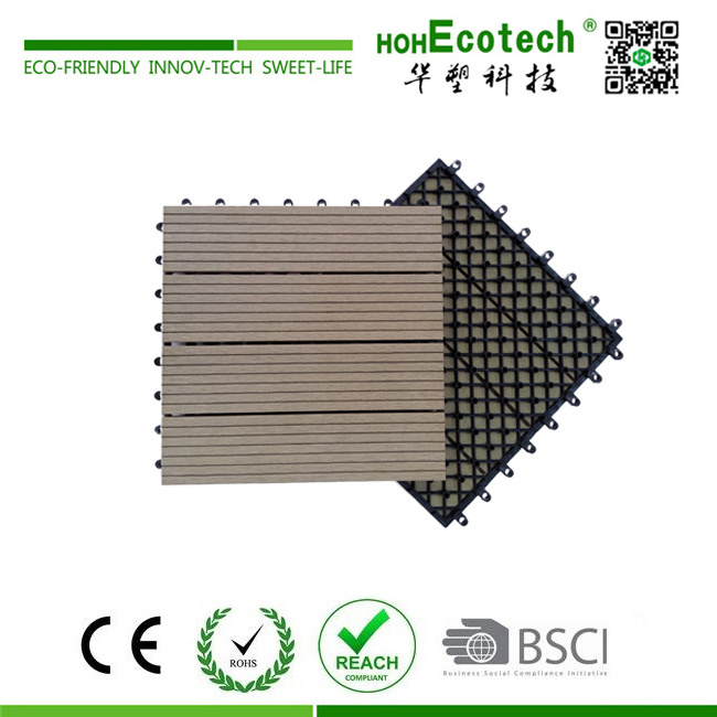 Outdoor cheap WPC DIY interlocking composite deck tiles/cheap wood composite decking tile