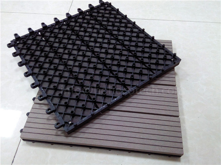 Outdoor cheap WPC DIY interlocking composite deck tiles/cheap wood composite decking tile