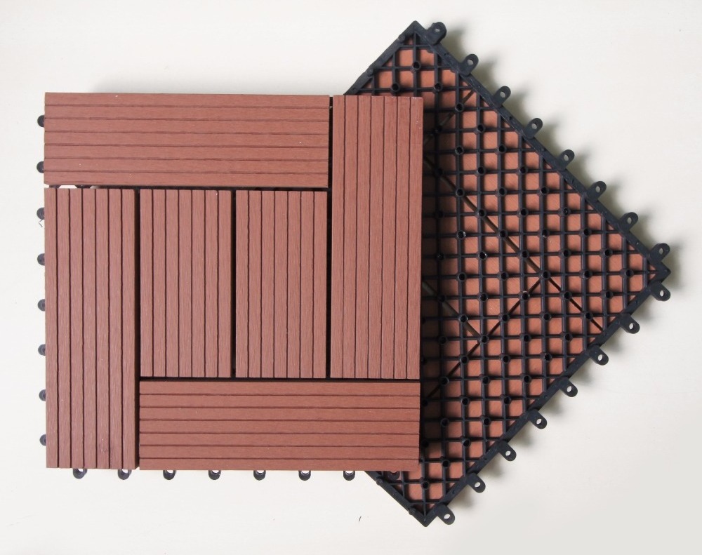 Outdoor cheap WPC DIY interlocking composite deck tiles/cheap wood composite decking tile