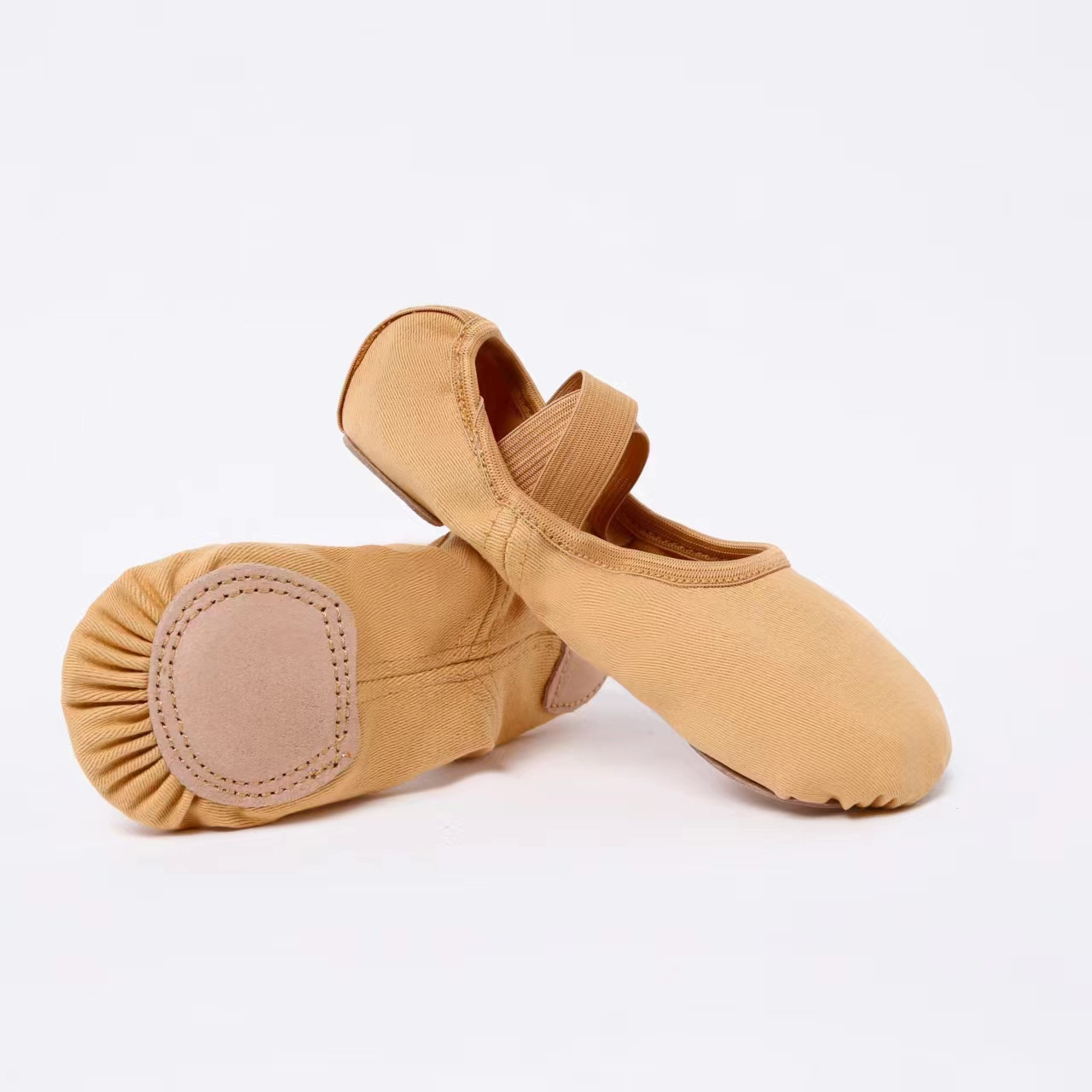 Low MOQ free samples wholesale soft canvas cheap comfort ballet flats foldable ballet shoes