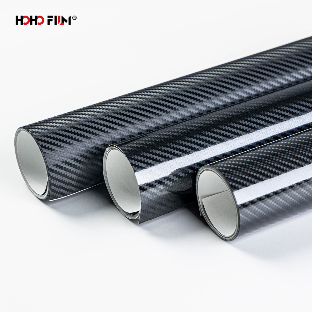 HOHOFILM Carbon Series Car Wrap Vinyl Bubble Free Adhesive Black 3D 4D 5D Carbon Fiber Roll Fabric Vehicle Wrap Vinyl Film