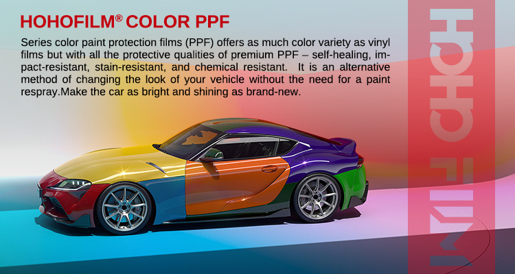 HOHOFILM TPU Car PPF Self Adhesive 7.5mil TPU Car Paint Protection Film Anti Scratch 5 Years Warranty Color PPF TPU PPF Film