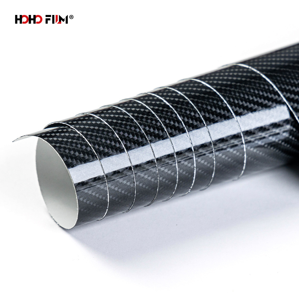 HOHOFILM Carbon Series Car Wrap Vinyl Bubble Free Adhesive Black 3D 4D 5D Carbon Fiber Roll Fabric Vehicle Wrap Vinyl Film