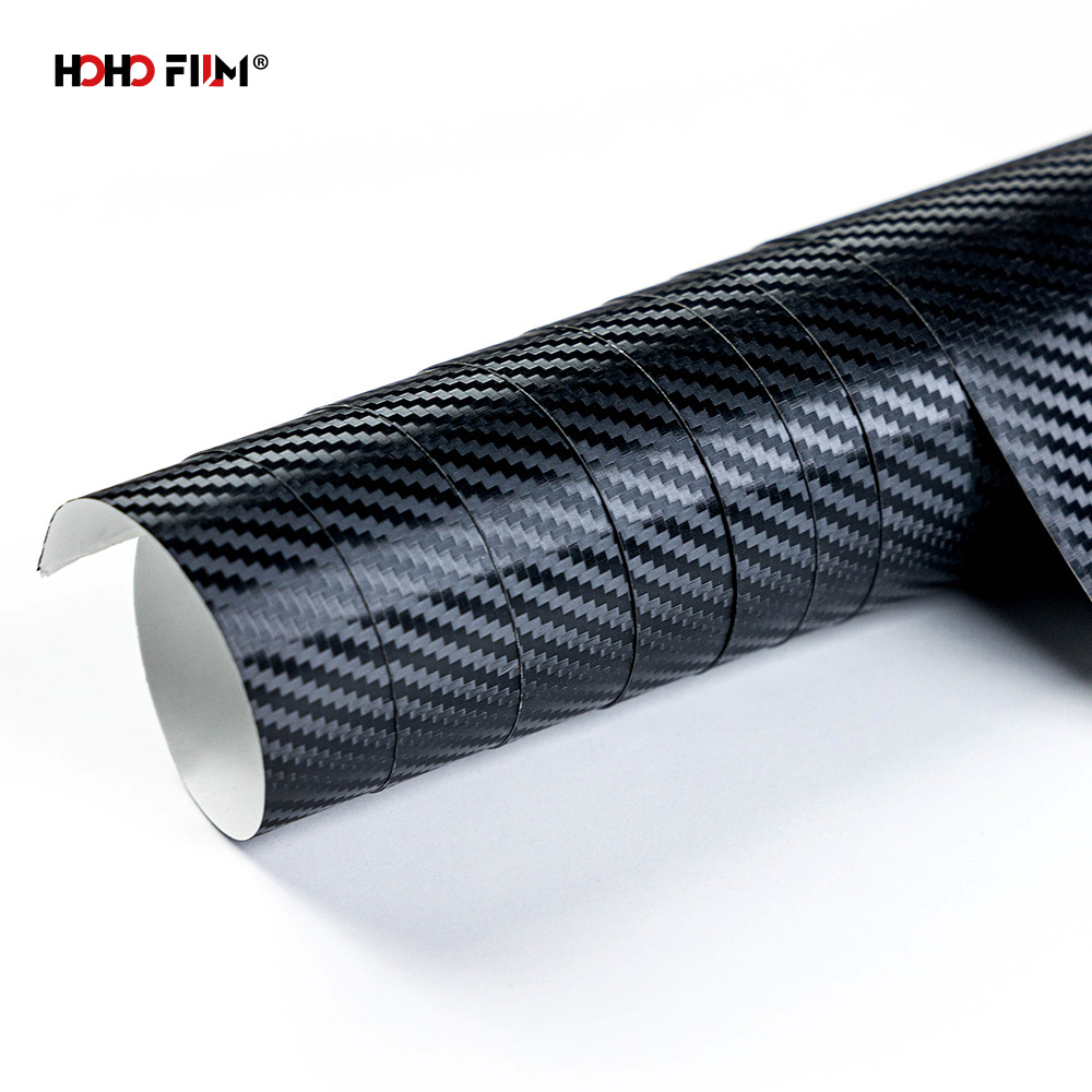 HOHOFILM Carbon Series Car Wrap Vinyl Bubble Free Adhesive Black 3D 4D 5D Carbon Fiber Roll Fabric Vehicle Wrap Vinyl Film