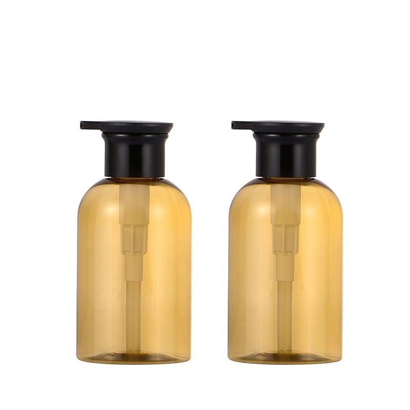 Wholesale gold cylinder refillable empty 300ml 400ml 500ml shampoo conditioner and shower gel packing for plastic pump bottles