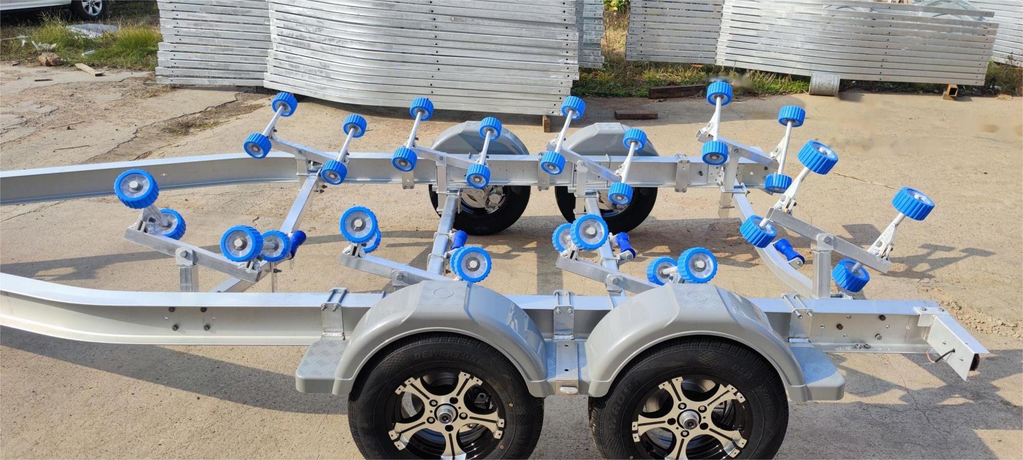 22ft aluminum tandem axle wobbly roller boat trailer Jet Ski trailer inflatable Boat Trailer