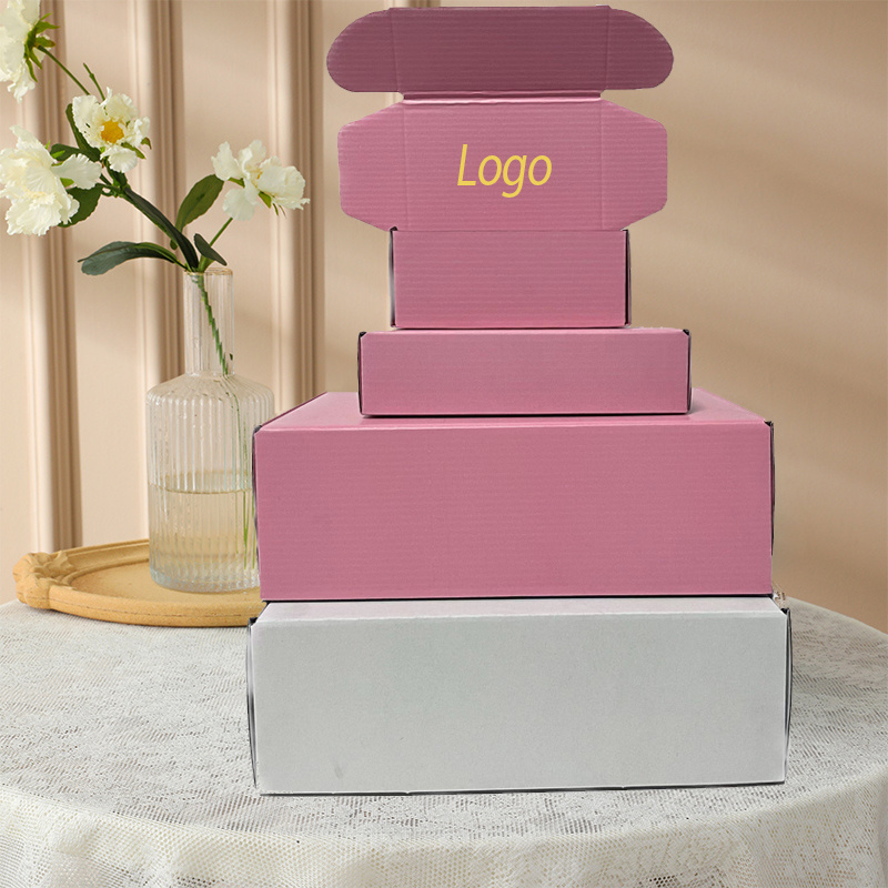 Custom Paper Package Box Cosmetic Perfume Packaging Gift Box Pink Corrugated Paper Boxes airplane