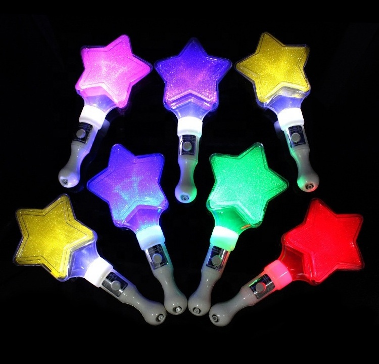 Wholesale bulk kpop concert light sticks star led light light up glow sticks with custom logo printing