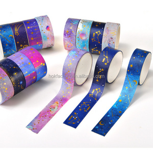 Custom Galaxy Washi Tape, Gold Foil Constellation Washi Masking Tape Kpop DIY Decorative shiny Tape