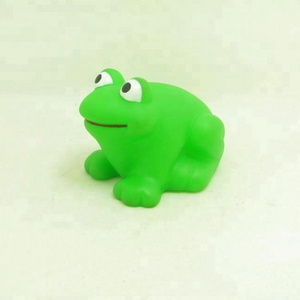 Bath floating soft pvc green rubber squeaky mini frog bath toy