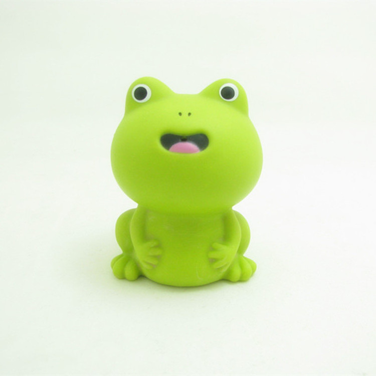 Bath floating soft pvc green rubber squeaky mini frog bath toy