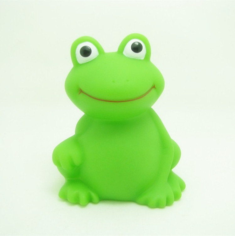 Bath floating soft pvc green rubber squeaky mini frog bath toy