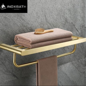 Bathroom Accessories Towel Holder Wall Mounted Golden Bath 304 Stainless Steel Towel Bar