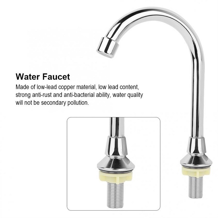 Wholesale Deck mounted gooseneck brass faucet hands free pedal tap single foot operated taps