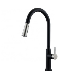 Black Single Handle Pull Out Pullout Kitchen Sink Long Spout Head Mixer Tap Faucet