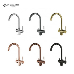 Wholesale Contemporary SUS304 Deck Mounted Brushed Nickel Copper Silver Gold Black Instant Hot Water Tap Kitchen Faucet