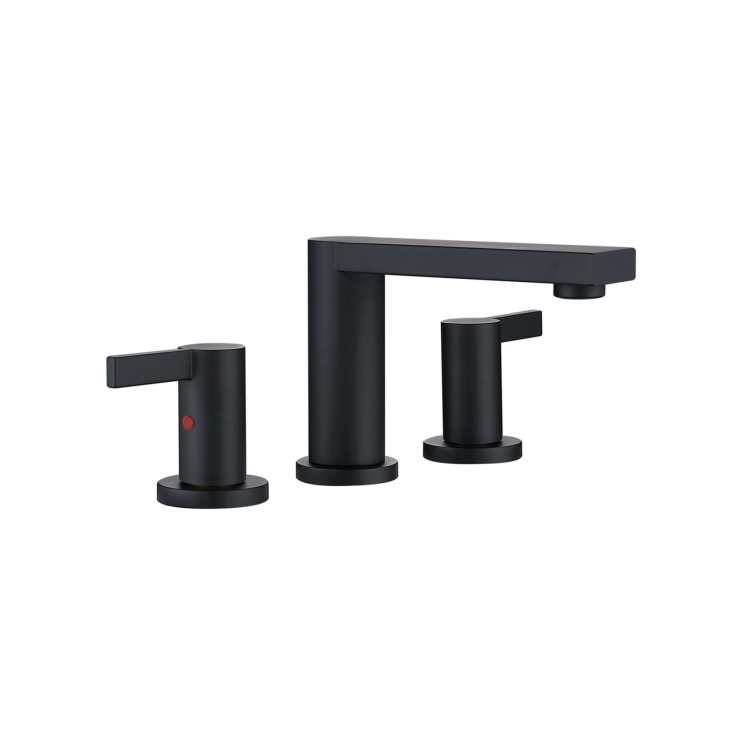 Matte Black Bathroom Faucet 3 Pcs Widespread Black Wall Desk Mounted Bathtub Tap Waterfall Spout Basin Sink Mixer Faucet