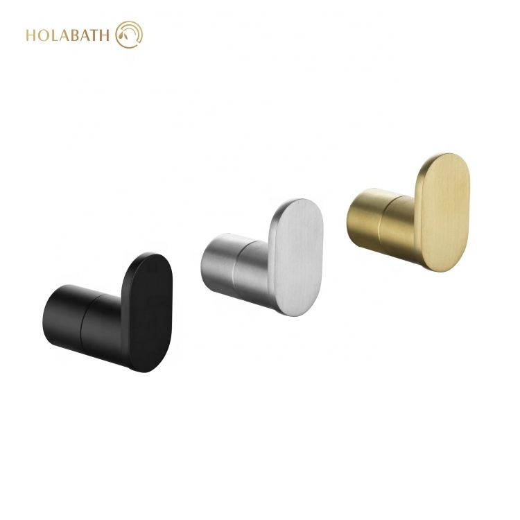 Brushed Gold SUS304 Stainless Steel Heavy Duty Wall Hanging Hooks Accessories Set Kit Towel Bar Hook For Bathroom