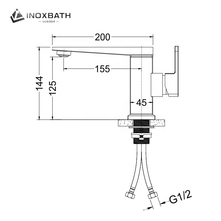 Sink Basin Water Tap High Neck Basin Mixer Tap 304 Stainless Steel Bathroom Basin Faucet Tap