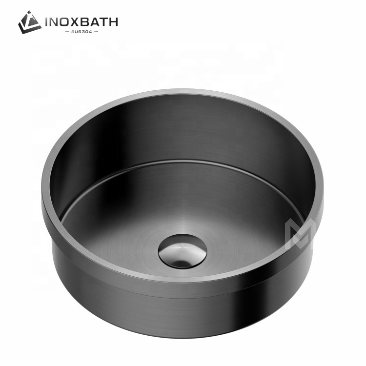 Deep Rv Sink 304 Stainless Steel Hotel Home Bar Basin Round Table Tap Single Bowl Sink