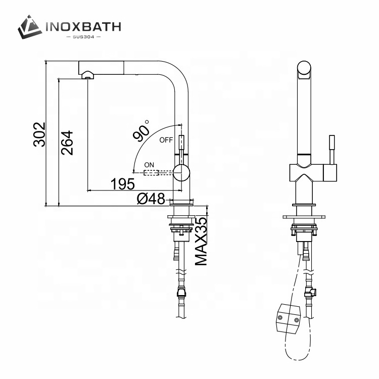 304 Stainless Steel kitchen taps kitchen mixer multi function Sink Kitchen Faucets