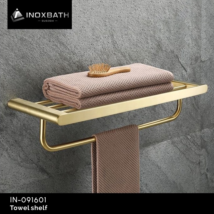 Bathroom Accessories Towel Holder Wall Mounted Golden Bath 304 Stainless Steel Towel Bar