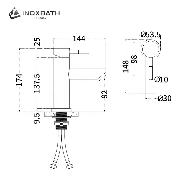 INOXBATH Manufacturer sus304 custom color basin sink water faucets mixers taps bathroom faucet tap