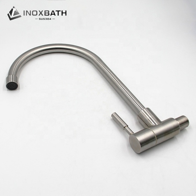 High quality sanitary ware sus304 faucet cold single handle wall mounted kitchen water tap  single hole kitchen faucet