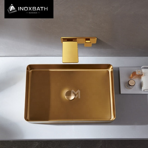 Washroom Golden Luxury SUS304  Washbasin Counter Top Basin Sinks Bathroom Vessel Vanity Sink