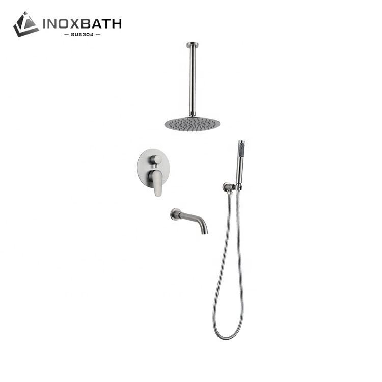 Three Function Rain Wall Mount Bathtub And Concealed Bath Shower Mixer