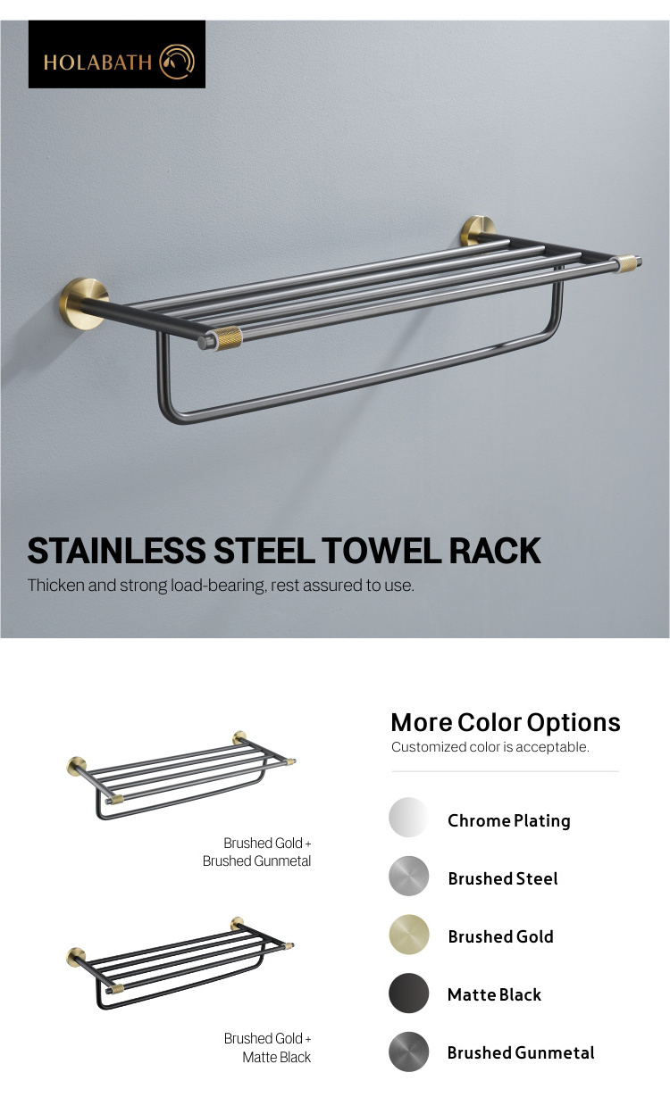 Wall Mounted Towel Hanger Holder Rack Shelf Holder Hanging Finishing Bathroom Towel Bar Towel Rack