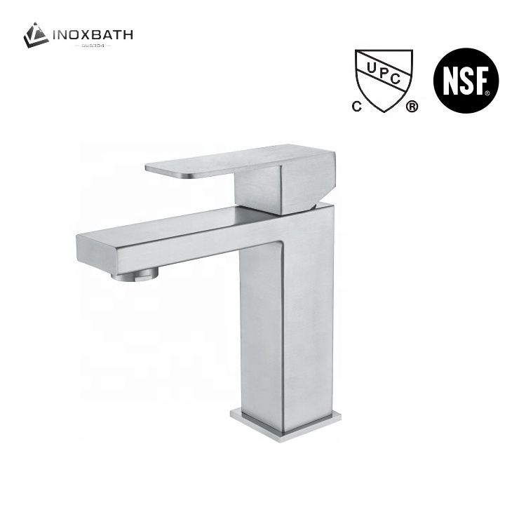 INOXBATH Single handle one hole waterfall mixer stainless steel sink UPC Faucet  tap bathroom face wash CUPC basin faucet