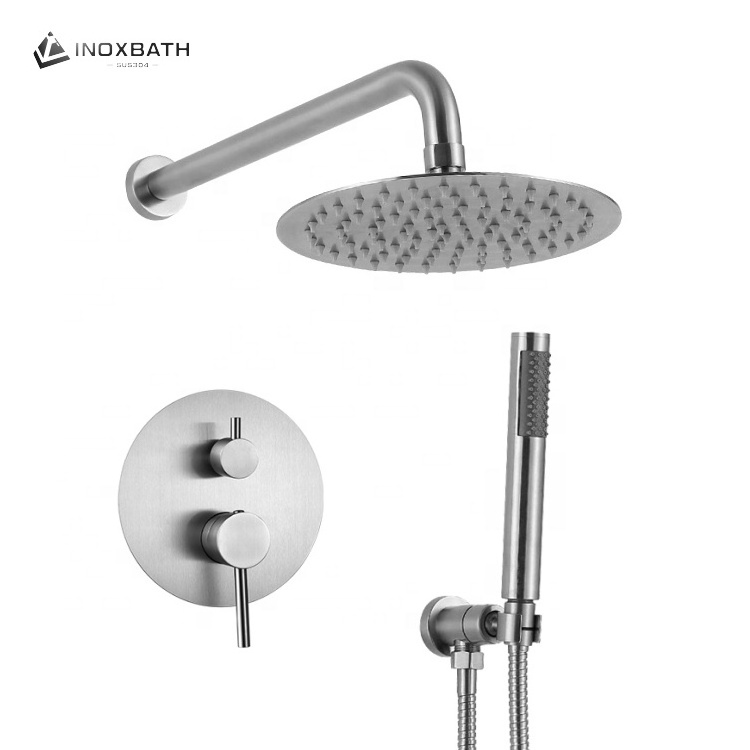 New Design Bathroom Bright Showroom Hot Cold Soft Water Rainfall Mixer Bath Black Shower Faucet Set