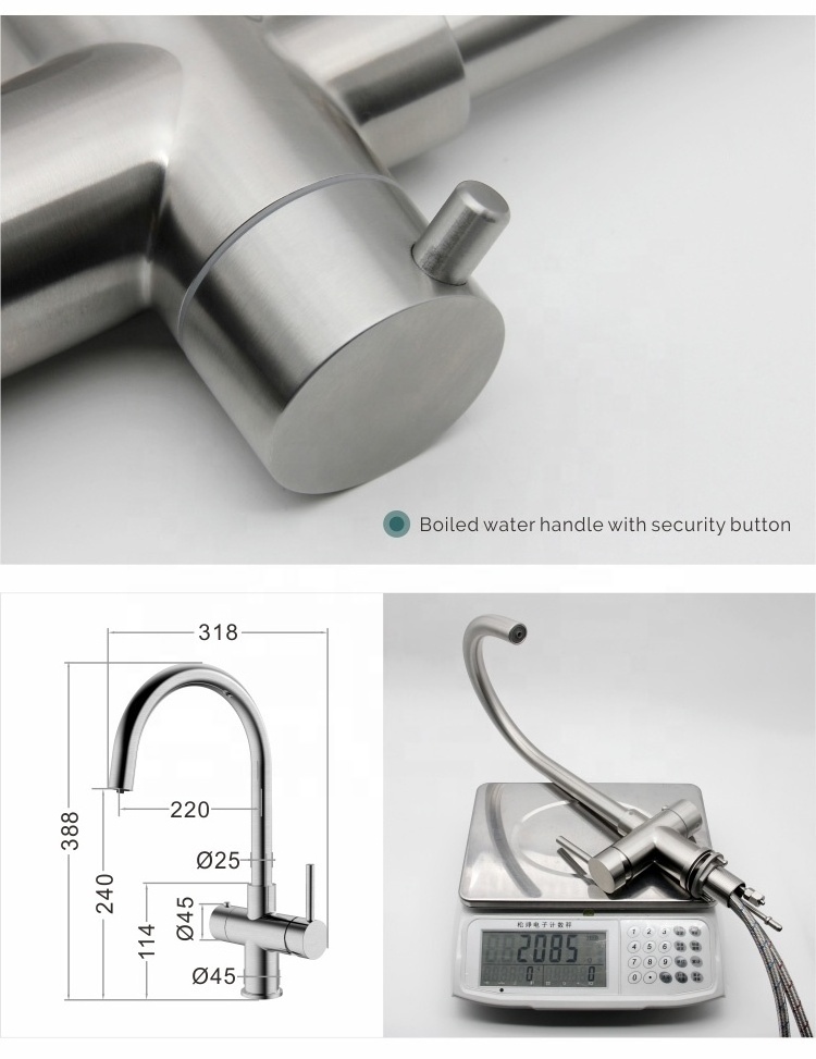 Minimalistic boiling water tap heating sink tap instant hot water tap kitchen faucet