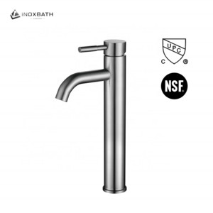 Single handle taps one hole waterfall mixer 304 stainless steel sink tap UPC faucet bathroom face wash brushed gold basin faucet